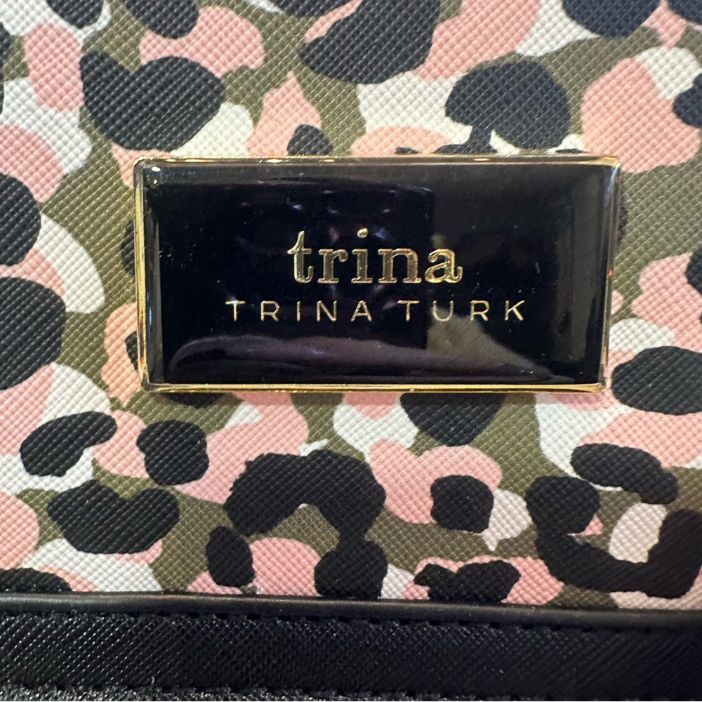 Trina Turk Pink and Green Leopard Print Tote - Picture 8 of 11